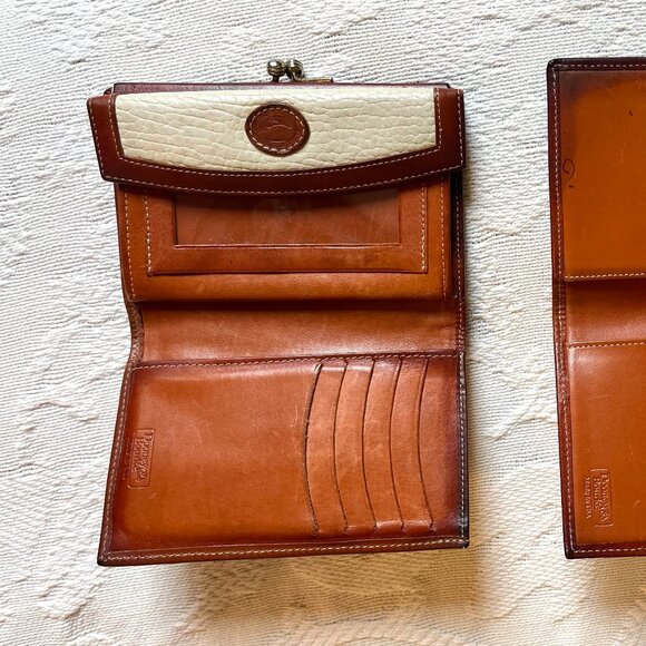 Dooney and Bourke All Weather Leather Bone matching Wallet and Checkbook - Picture 5 of 9